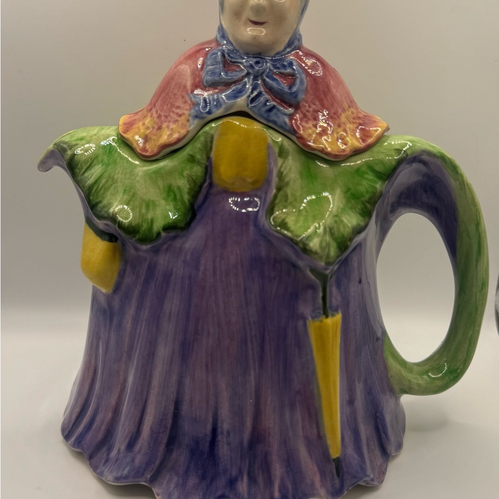 Colorful Ceramic Old Lady Teapot
